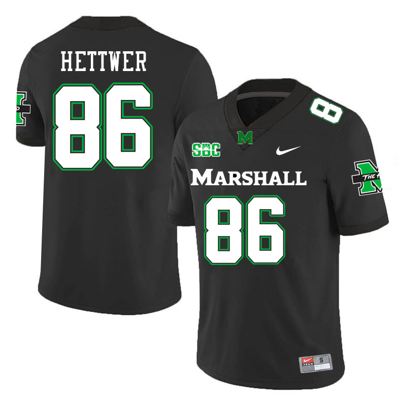 Marshall Thundering Herd #86 Brandon Hettwer College Football Jerseys Stitched-Black